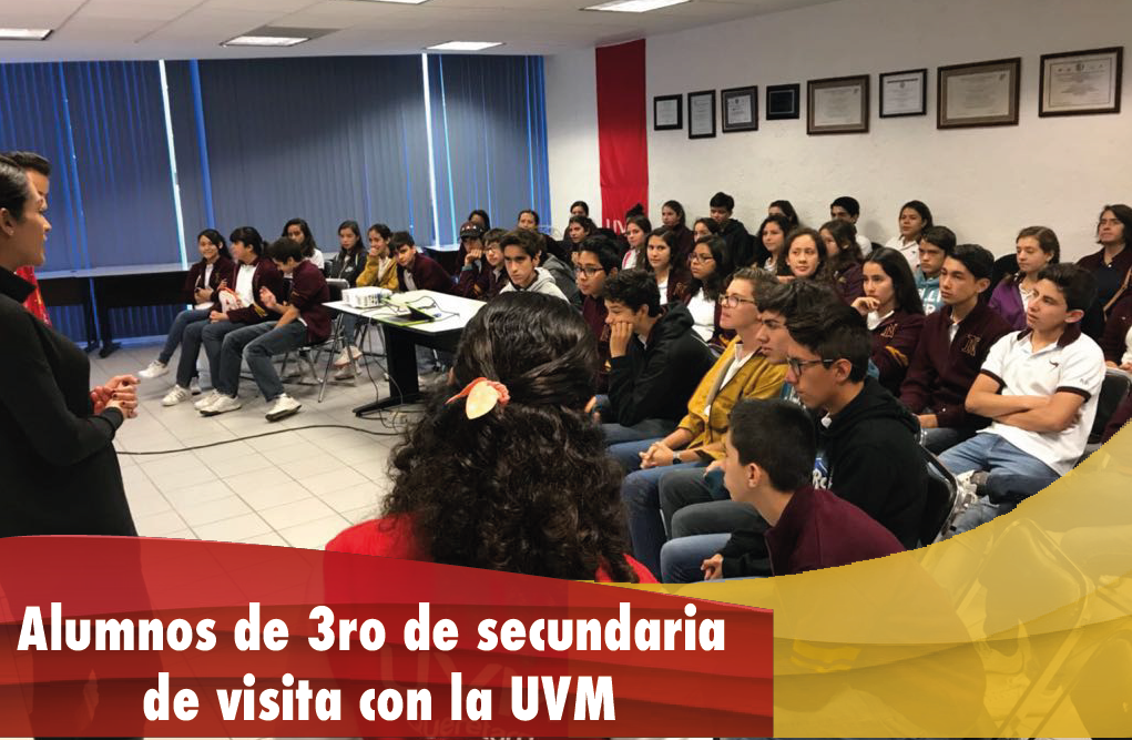 alumnos de 3 secundaria del colegio NWL de visita con la UVM